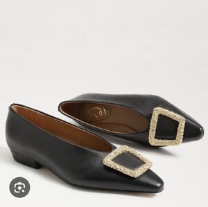 Sam Edelman Black Women's Shoes with Gold Buckle 7 Gently Used